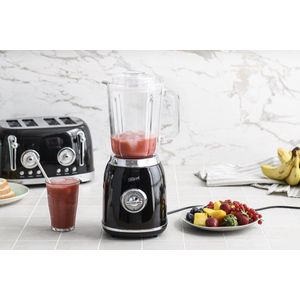 Blender - Smoothie - Zwart - Retro - OldScool - 600W 1.5 liter - 2 snelheden - pulse