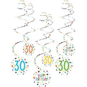Amscan Spiraalslingers 30 Confetti Birthday 61 Cm Papier 6 Stuks