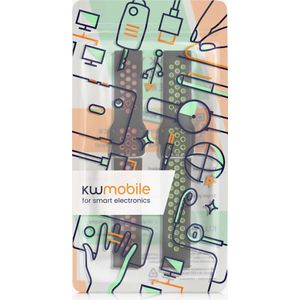 kwmobile 2x armband geschikt voor Huami Amazfit Bip 5 / Amazfit GTR 4 - Bandjes voor fitnesstracker in zwart / rood / zwart / groen