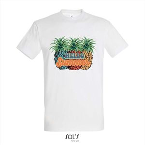 T-shirt Hello Summer Pinapple - T-shirt korte mouw - Wit - 4 jaar