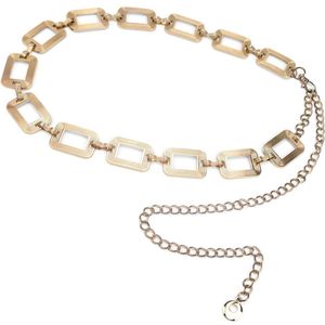 Tailleriem kettingriem verstelbare holle dunne riem goudkleurig feestjurken lang T-shirt - goud 122.5*2.8 cm