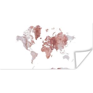 Poster Wereldkaart - Marmer - Koper - 150x75 cm