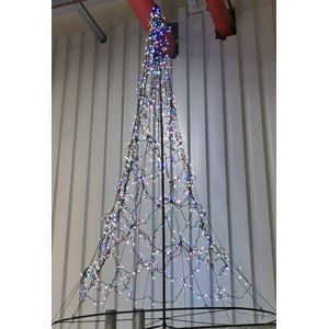 Kerstboom vlaggenmastverlichting 305cm, 960 LED multicolor, met stok