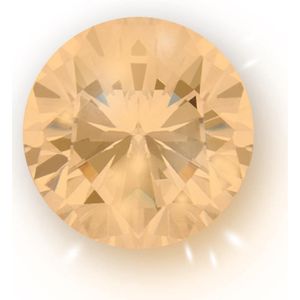 Quiges - Eligo Verwisselbaar Glas geslepen 8 mm Rond Zirkonia Licht Oranje voor Zilveren Ring - 8 mm - ER8R008