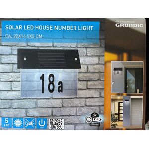 Grundig solar led huisnummer ledverlichting