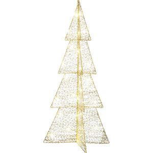 House of Seasons Kerstdecoratie Boom - L35 x B35 x H79 cm - Polyester - Goud