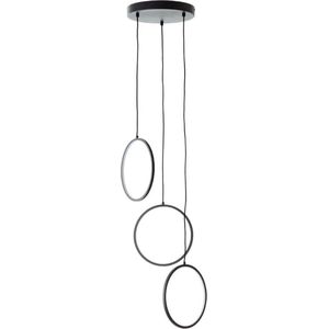 Brilliant Chaumont LED hanglamp 3-vlammig zwart aluminium 3 stappen dimmer Intern dimbaar - 3 niveaus 24 W LED geïntegreerd (lichtstroom: 3100lm, lichtkleur: 3000K)