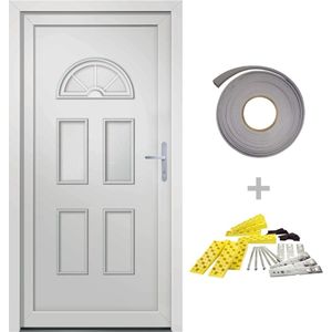 vidaXL - Voordeur - 88x190 - cm - PVC - wit