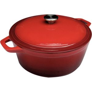 Gietijzeren braadpan geëmailleerd Ø 24 cm - 3,5 liter - ijzeren stoofpan kookpan braadpan grill pan Cocotte