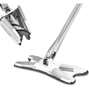 Soroh® - Vloerwisser Model X EasyWring - Vloerreiniger - Vloermop - Dweilen Zonder Natte Handen - 360 Graden - Incl. Microvezel Dweil en Schraper