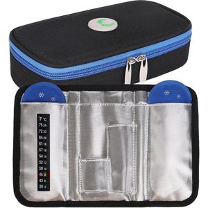 Insuline Cooler Travel Case Draagbare Diabetische Medicatie Insuline Pen Houder Organizer Bag Medicine Cool Bag met 2 Ice Pack Gel (zwart)
