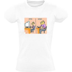 Grappig Dames T-shirt - computer - nerd - dun - dik