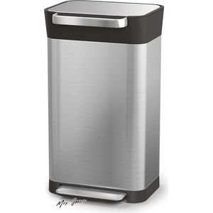 Mrs. Jones Titan Vuilnisemmer Keukenafvalemmer met Geurfilter Roestvrij Staal 30L - Inhoud tot 90L na comprimeren .