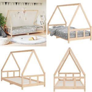 vidaXL Kinderbedframe 90x190 cm massief grenenhout - Kinderbedframe - Kinderbedframes - Kinderbed - Peuterbed