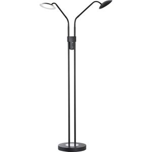 Fischer & Honsel - Vloerlamp Tallri - 2x LED 7,5 W (incl.) - Zwarte Zandgrond