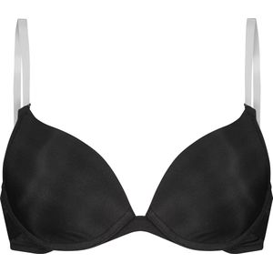 Hunkemöller Dames Lingerie Voorgevormde push-up beugel bh Transparant Back - Zwart - maat C75