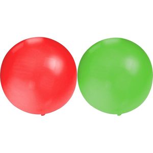 Bellatio Decorations 10x groot formaat ballonnen rood en groen met diameter 60 cm