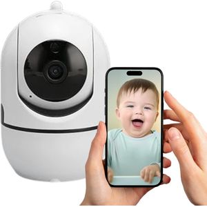 HappyLiving Babyfoon met Camera en App - Babyfoons met Beweeg en Geluidsdetectie - Baby monitor - FULL HD - Baby Camera - Night Vision for Baby/Nanny - Wit