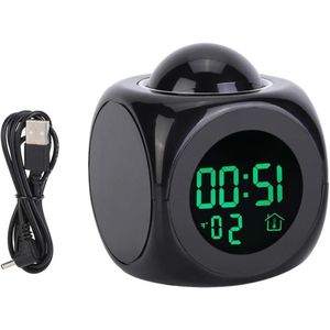Multifunctionele LCD Elektronische klok met projectie en temperatuurweergave