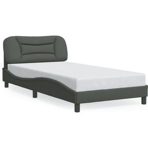 vidaXL - Bedframe - zonder - matras - 100x200 - cm - stof - donkergrijs