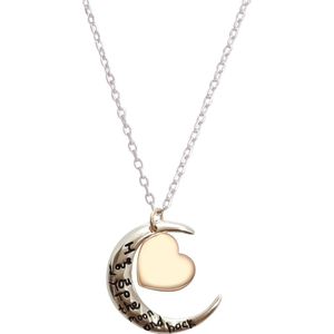 Fate Jewellery FJ484 – I love you to the moon and back – 925 Zilver – Maan – 45cm + 5cm