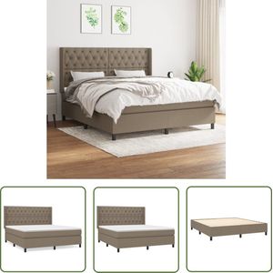 The Living Store Boxspring met matras stof taupe 160x200 cm - Boxspringbed - Boxspring - Bed - Tweepersoonsbed - Pocketed Spring Mattress