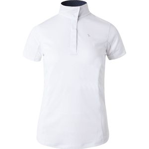 Horze Blaire Functioneel Showshirt met gaas details, korte mouw, dames LSF 30+, White, 44