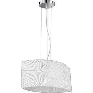LED Hanglamp - Hangverlichting - Torna Elize - E27 Fitting - 2-lichts - Ovaal - Mat Chroom - Aluminium