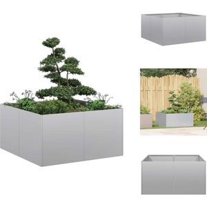 vidaXL Plantenbak - Plantenbakken - Plantenpot - Plantenbak Standaard - Plantenbak 80x80x40 cm gegalvaniseerd staal