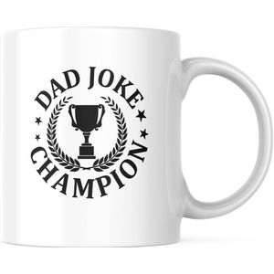 Vaderdag Mok met tekst: Dad joke champion | Voor Papa | Vaderdag Cadeau | Grappige mok | Koffiemok | Koffiebeker | Theemok | Theebeker
