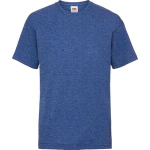 Fruit Of The Loom Kinder Unisex Valueweight T-shirt Korte Mouwen (2 stuks) (Retro Heather Royaal Blauw)