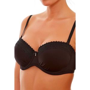 Bruna Dames Lingerie Voorgevormde Strapless beugel BH-(E10-540) - Maat 80E - ZWART