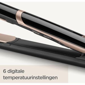 Super Smooth 235 Stijltang Titanium-Keramische Platen - Voor Glad & Glanzend Haar - Ionische Anti-pluis - Verbeterde Warmtebescherming - 6 Temperatuurinstellingen - Inclusief Mat - Professionele Haarstyling