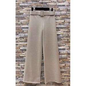 Chic Autumnal High Waist broek met patroon en ceintuur (maat S)