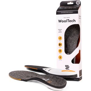 52Bones WoolTech High Arch - inlegzolen hoge voetboog - skiën, wandelen en outdoor activiteiten - warm wol - maat 43/44