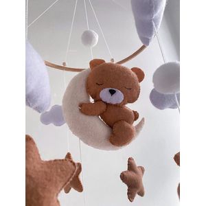 Baby Mobiel Beertje - Vilt – Absolute Eyecatcher! - Stijlvol Boxmobiel – Vilt Mobiel Babykamer – Babyshower Cadeau Babymobiel – Wieg Mobiel – Kraamcadeau