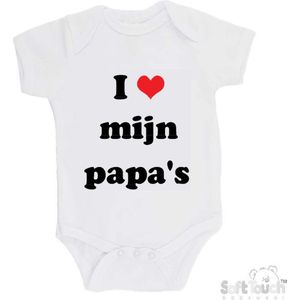 100@ katoenen Romper ""I mijn papa's"" Unisex Katoen Wit/zwart/rood Maat 56/62