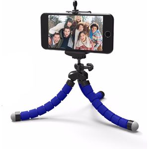 Statief Telefoon - Camera - Smartphone - Tripod Iphone - Samsung - Blauw - Incl. Telefoonhouder (2 in 1)