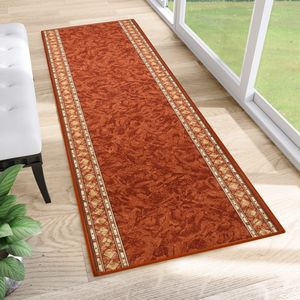 Tapiso Antislip Rubber Mat Oranje Klassiek Modern Rubbermat Tapijt Maat- 100x1350