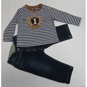 Ensemble - Jongens - Tshirt streep + jeans - 6 maand 68