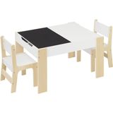 Kindertafel Met Opbergruimte - Kindertafel met Stoeltjes – Activiteitentafel Met 4 Opbergvakken - Kinderbureau – Kindertafelset – Schildertafel - Kindermeubelset