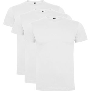 3 Pack Roly Atomic Basic T-Shirt 100% biologisch katoen Ronde hals Wit Maat 5XL