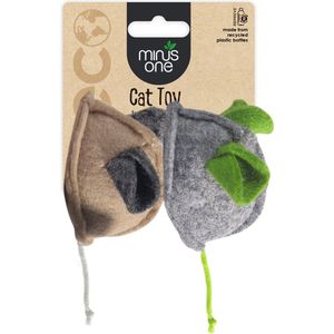Minus One Felt Cat Toys - Stevig Kattenspeelgoed - Kattenspeeltje met Kattenkruid - Interactief Speelgoed voor Katten - 2 muizen