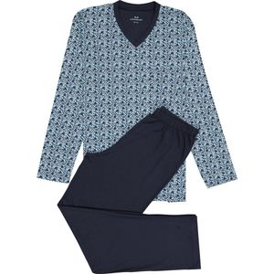 Gotzburg heren pyjama - blauw dessin - Maat: XXL