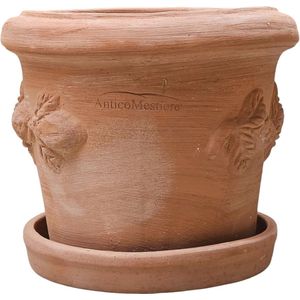 Terracotta Plantenbak met Onderzetter voor Binnen en Buiten - XXL Bloempot 40 cm