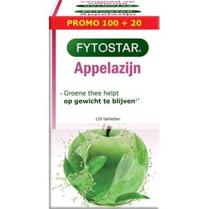 Fytostar Appelazijn 1200 - Afslanksupplement - Vegan dieetsupplement - Gewicht controle - 120 tabletten