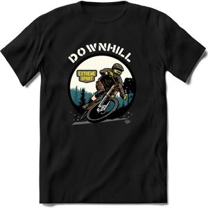 Downhill | TSK Studio Mountainbike kleding Sport T-Shirt | Grijs | Heren / Dames | Perfect MTB Verjaardag Cadeau Shirt Maat L