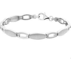 The Jewelry Collection Armband Poli/mat - Zilver