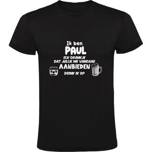 Ik ben Paul, elk drankje dat jullie me vandaag aanbieden drink ik op Heren T-shirt | feest | drank | jarig | verjaardag | vrijgezellenfeest | cadeau | kado