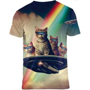 Space kitties op een UFO - Crew neck, S